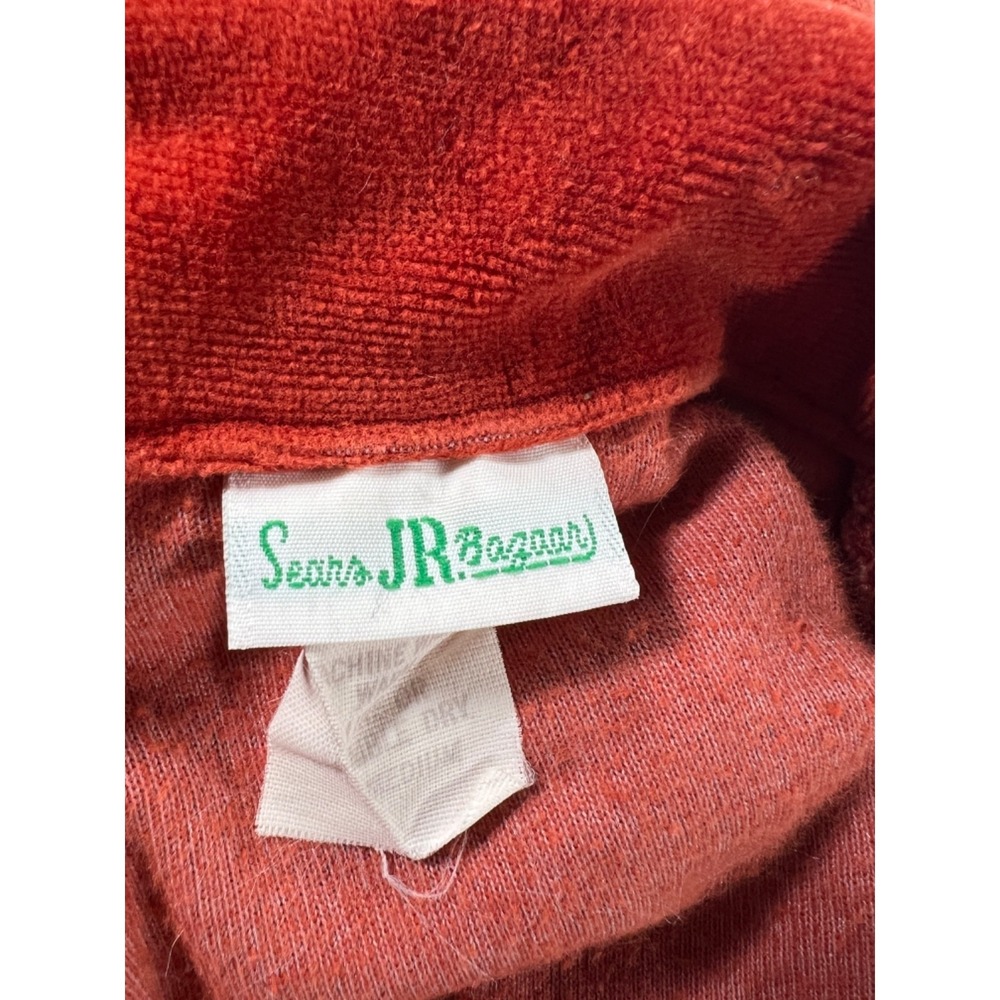 Sears Shirt Jr Bazaar Girls Medium Long Sleeve VTG Burnt Orange Retro Polyester - Picture 8 of 10